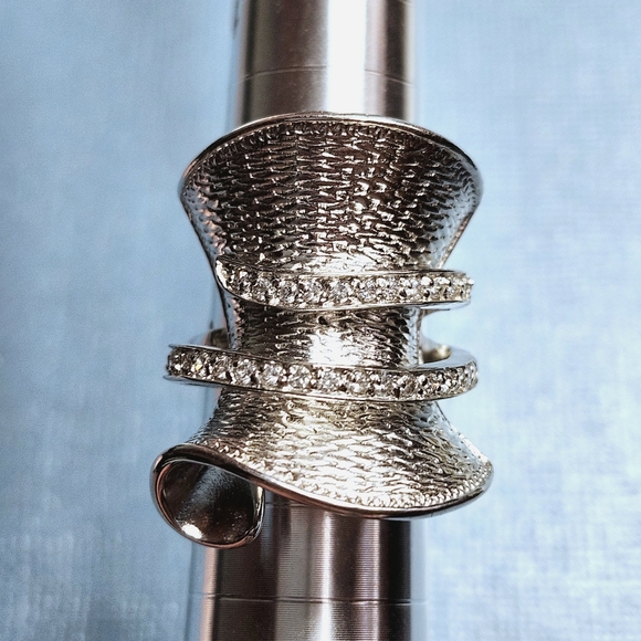 Unique Sterling silver swirl Ring sz 6 - Picture 8 of 12